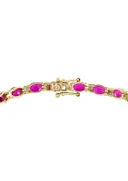 11.29 ct. t.w. Lab Grown Ruby, 1/2 ct. t.w. Lab Grown Diamond Bracelet in 14K Yellow Gold