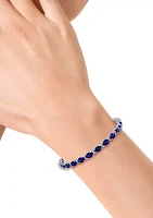 11.29 ct. t.w. Lab Grown Sapphire, 1/2 ct. t.w. Lab Grown Diamond Bracelet in 14K White Gold