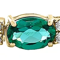 8.15 ct. t.w. Lab Grown Emerald, 1/2 ct. t.w. Lab Grown Diamond Bracelet in 14K Yellow Gold