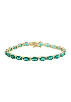 8.15 ct. t.w. Lab Grown Emerald, 1/2 ct. t.w. Lab Grown Diamond Bracelet in 14K Yellow Gold