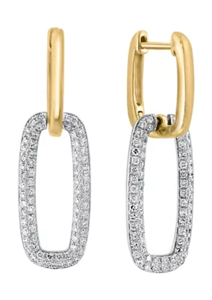 3/4 ct. t.w. Diamond Link Earrings in 14K Two-Tone Gold 