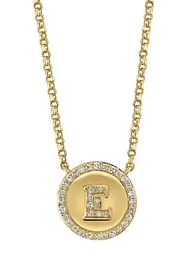  1/6 ct. t.w. Diamond Initial Necklace in Gold Plated Sterling Silver 