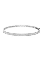 14K White Gold Diamond Bangle 