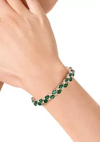 2.12 ct. t.w. Emerald, 13.68 ct. t.w. Diamond Bracelet in 14K Rose Gold