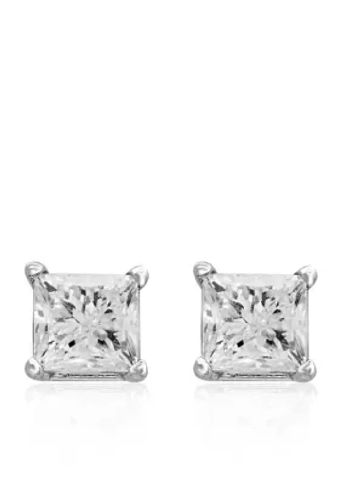 1.00 ct. t.w. Princess Diamond Studs in 14K White Gold