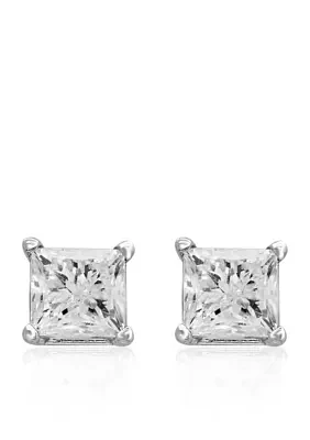 1.00 ct. t.w. Princess Diamond Studs in 14K White Gold