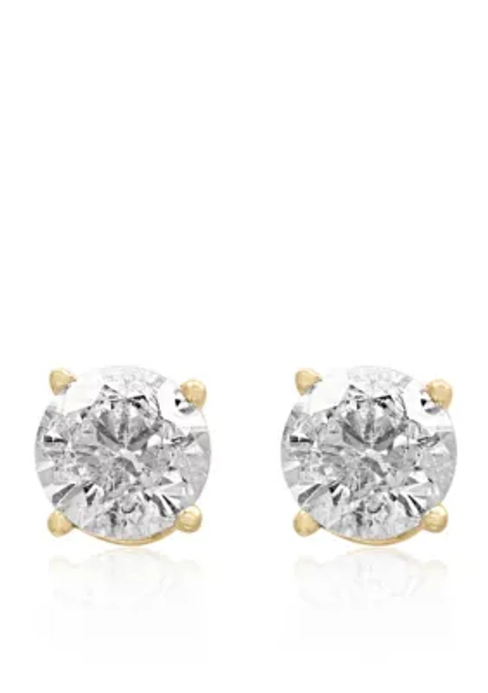 1/3 ct. t.w. Diamond Stud Earrings in 14K Yellow Gold