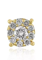 1/2 ct. t.w. Diamond Cluster Earrings in 14K Yellow Gold