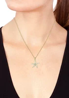 1/10 ct. t.w. Diamond, Freshwater Pearl Starfish Pendant Necklace