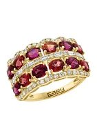 1/3 ct. t.w. Garnet, 1.32 ct. t.w. Rhodolite, 1.44 ct. t.w. Diamond Ring in 14K Yellow Gold