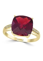 6.15 ct. t.w. Garnet, 1/10 ct. t.w. Diamond Ring in 14K White Gold