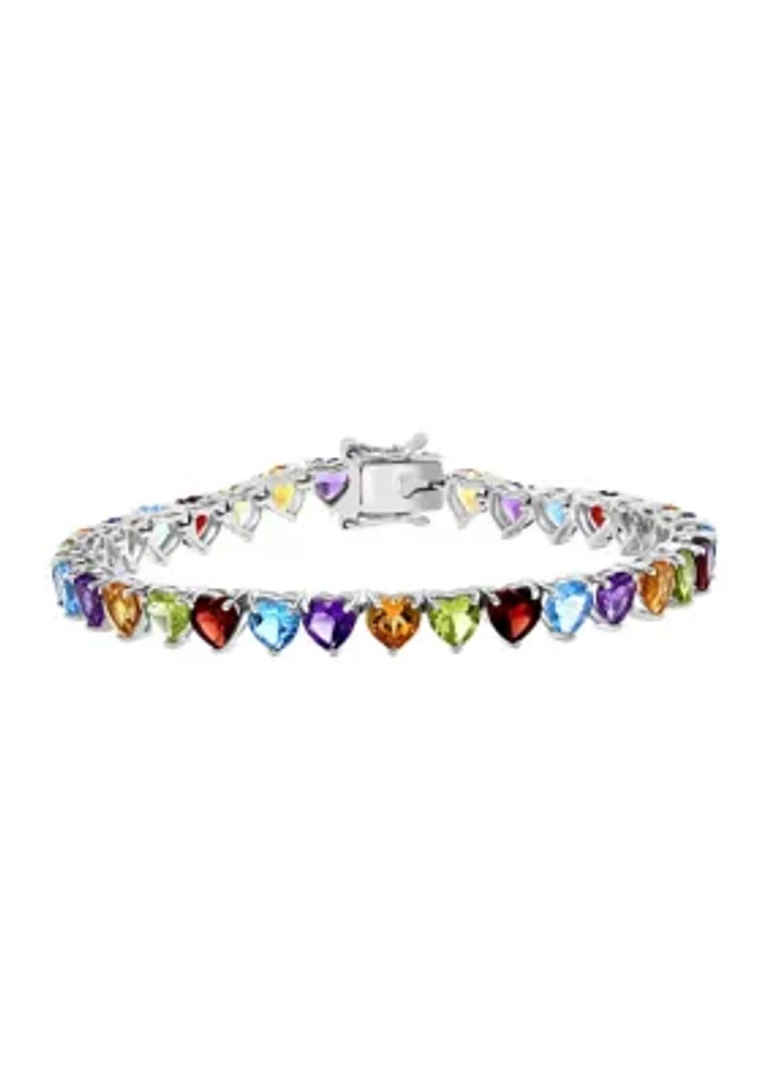 16 ct. t.w. Amethyst, Blue Topaz, Garnet, Peridot Bracelet in Sterling Silver