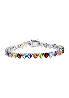 16 ct. t.w. Amethyst, Blue Topaz, Garnet, Peridot Bracelet in Sterling Silver