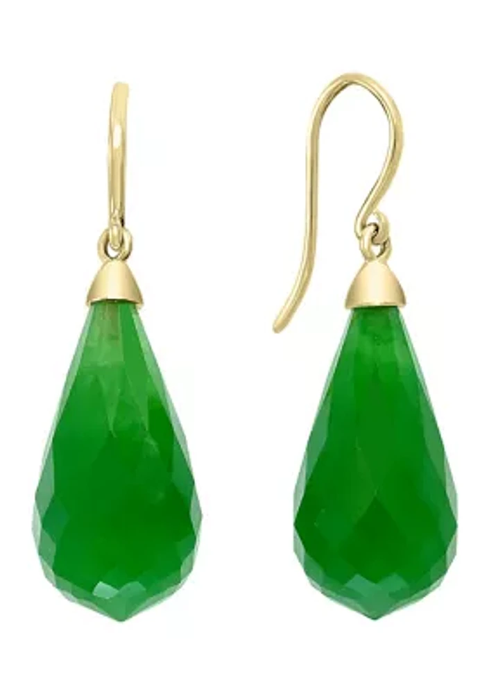 Jade Fancy Earrings in 14K Yellow Gold