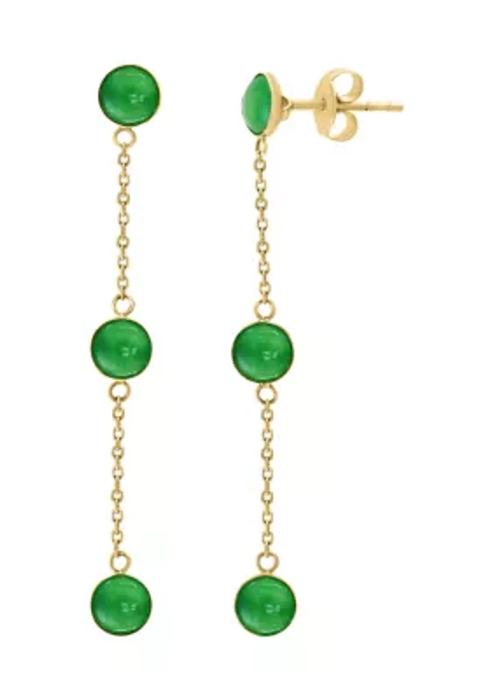 Jade Tincup Drop Earrings in 14K Yellow Gold