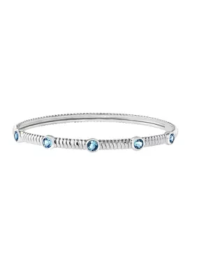 London Blue Topaz Bangle Bracelet in Sterling Silver