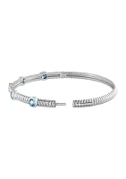 London Blue Topaz Bangle Bracelet in Sterling Silver