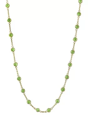 Jade Tincup Strand Necklace in 14K Yellow Gold