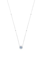 1.15 ct. t.w. Aquamarine, 1/4 ct. t.w. Diamond Pendant Necklace in 14K White Gold