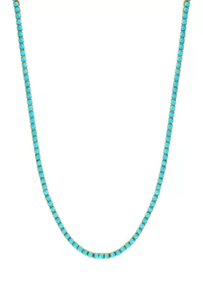 Turquoise Strand Necklace in 14K Yellow Gold