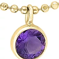 Amethyst, Blue Topaz, Citrine, Garnet Freshwater Pearl and Peridot Necklace in 14K Yellow Gold