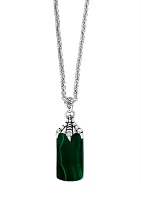 22'' Malachite Pendant Necklace in Sterling Silver