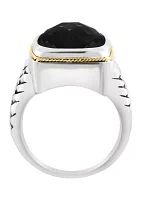 8.55 ct. t.w. Onyx Ring in Sterling Silver and 18K Yellow Gold 