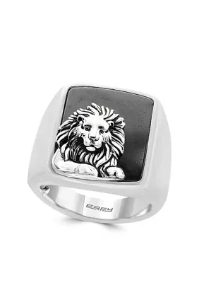 Sterling Silver Hematite Lion Ring