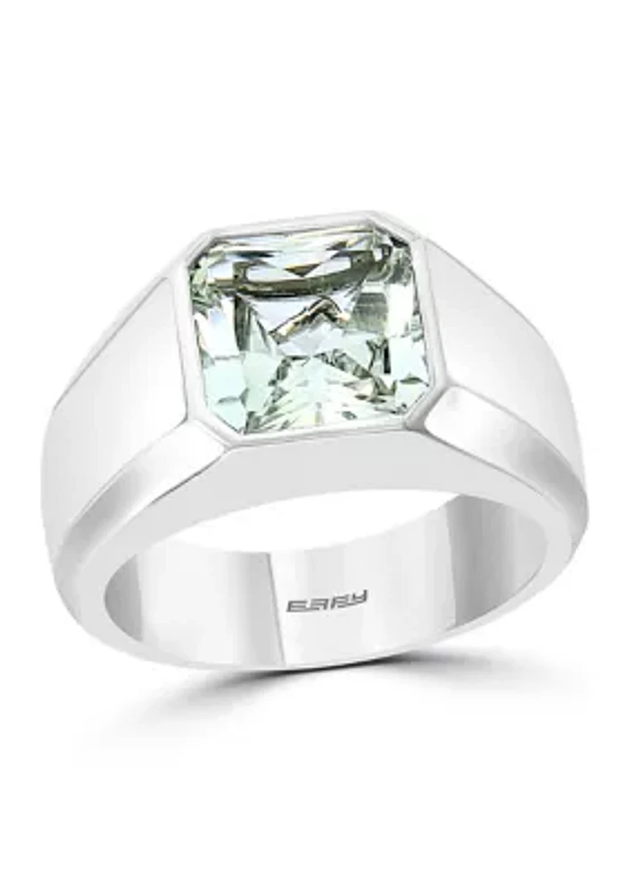 925 Sterling Silver White Topaz Men's Ring