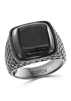 925 Sterling Silver Onyx Men's Ring