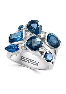 London Blue Topaz Ring in Sterling Silver