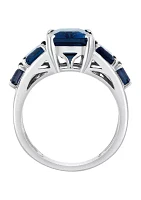 1/5 ct. t.w. Diamond, 8.83 ct. t.w. London Blue Topaz Ring in 14K White Gold