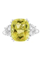 6.8 ct. t.w. White Topaz and Lemon Quartz Ring in 14K White Gold 