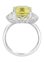 6.8 ct. t.w. White Topaz and Lemon Quartz Ring in 14K White Gold 