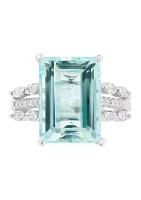 0.5 ct. t.w. Aqua Diamond Ring in 14K White Gold