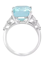 0.5 ct. t.w. Aqua Diamond Ring in 14K White Gold