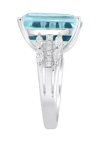 0.5 ct. t.w. Aqua Diamond Ring in 14K White Gold