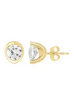 14K Yellow Gold Diamond Earrings