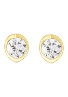 14K Yellow Gold Diamond Earrings