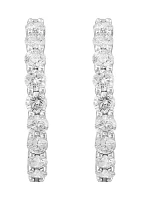 1 ct. t.w. Lab Created Diamond Hoop Earrings in 14K White Gold