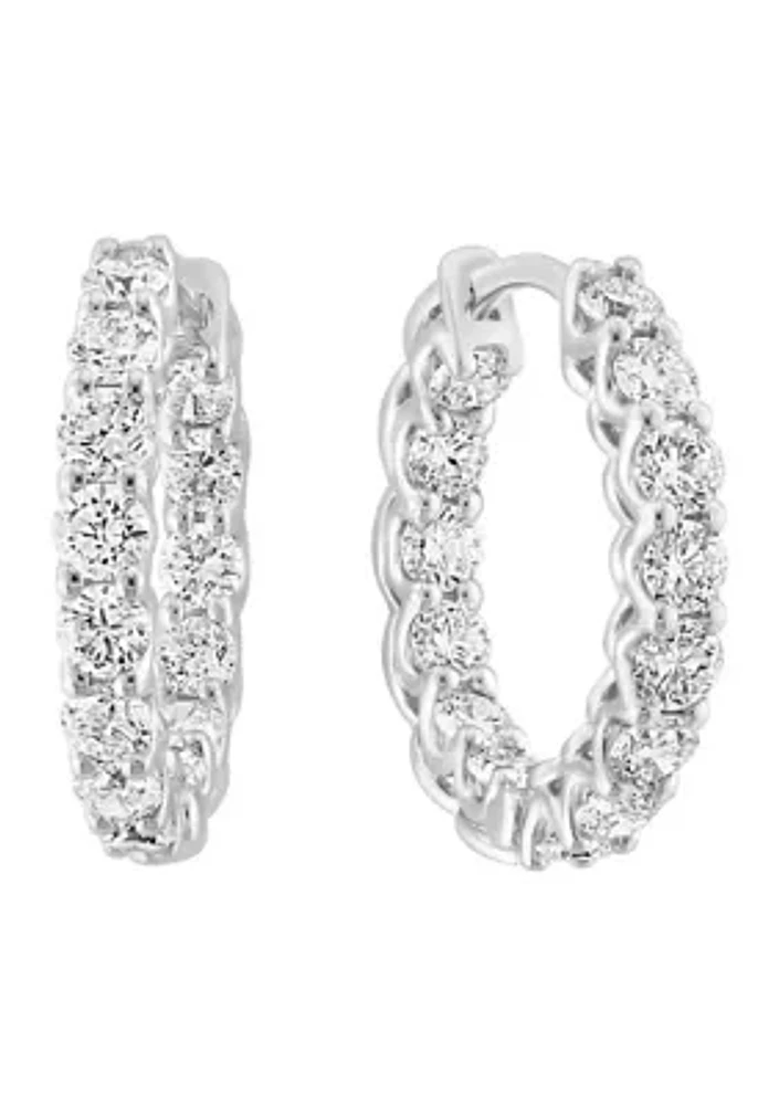 1.92 ct. t.w. Lab Created Diamond Hoop Earrings in 14K White Gold