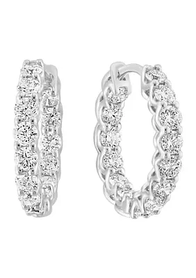 1.92 ct. t.w. Lab Created Diamond Hoop Earrings in 14K White Gold