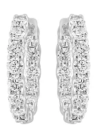 1.92 ct. t.w. Lab Created Diamond Hoop Earrings in 14K White Gold