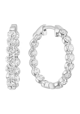 2.79 ct. t.w. Lab-Created Diamond Hoop Earrings in 14K White Gold