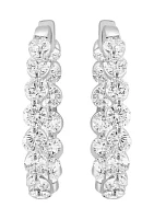 2.79 ct. t.w. Lab-Created Diamond Hoop Earrings in 14K White Gold