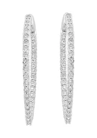 2.94 ct. t.w. Lab-Created Diamond Hoop Earrings in 14K White Gold