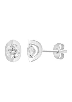  14K White Gold Diamond Earrings