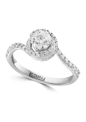 14K White Gold Diamond Ring 