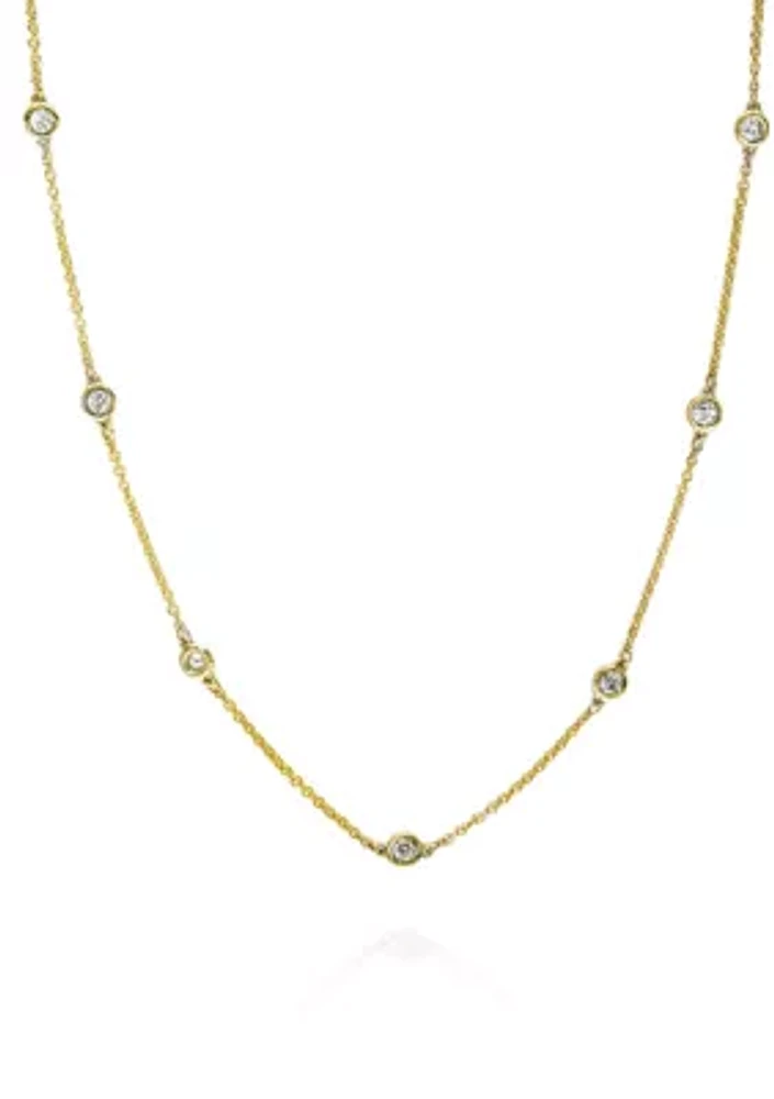 Diamond Necklace in 14K Yellow Gold