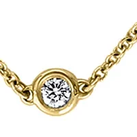 Diamond Station Necklace in 14K Yellow Gold